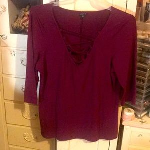 Torrid Purple 3/4 sleeve blouse